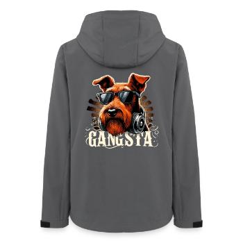 Terrier irlandais Gangsta Gangster Chien Cadeau - Veste softshell femme recyclée Stanley/Stella - charbon - Dos - AI Model Female 172 light (172cm)