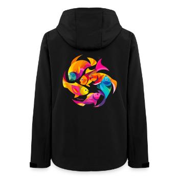 Tropische Farben - Frauen Recycelte Softshelljacke von Stanley/Stella - Schwarz - Hinten - AI Model Female 172 light (172cm)