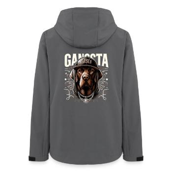 Cadeau de chien Gangsta Gangster Labrador brun - Veste softshell femme recyclée Stanley/Stella - charbon - Dos - AI Model Female 172 light (172cm)