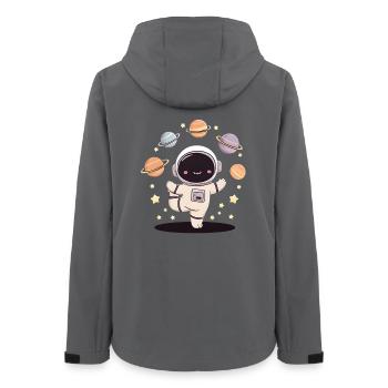 Lotus Vintage méditant astronaute Zen Yoga Planet - Veste softshell femme recyclée Stanley/Stella - charbon - Dos - AI Model Female 172 light (172cm)