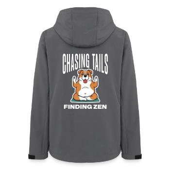 yoga bulldoge spruch chasing tails finding zen - Frauen Recycelte Softshelljacke von Stanley/Stella - Anthrazit - Hinten - AI Model Female 172 light (172cm)