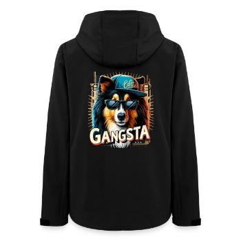 Collie Gangsta Gangster chien cadeau - Veste softshell femme recyclée Stanley/Stella - noir - Dos - AI Model Female 172 light (172cm)