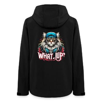 Maine Coon Cat Cool What's Up Gangster Gift - Women’s Recycled Softshell Jacket by Stanley/Stella - black - Back - AI Model Female 172 light (172cm)