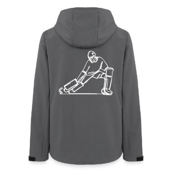 Field Hockey Goalkeeper - Women’s Recycled Softshell Jacket by Stanley/Stella - anthracite - Back - AI Model Female 172 light (172cm)