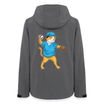 Cat Baseball Baseball Glove Sports - Women’s Recycled Softshell Jacket by Stanley/Stella - anthracite - Back - AI Model Female 172 light (172cm)