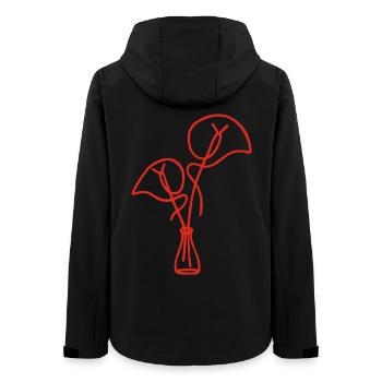 Rote Blumenskizze - Frauen Recycelte Softshelljacke von Stanley/Stella - Schwarz - Hinten - AI Model Female 172 light (172cm)