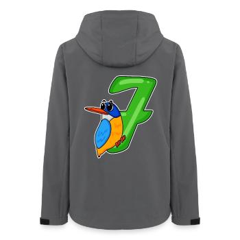 7. Geburtstag Motiv Vogel - 7 jahre alt - Frauen Recycelte Softshelljacke von Stanley/Stella - Anthrazit - Hinten - AI Model Female 172 light (172cm)