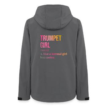 Trompete - Frauen Recycelte Softshelljacke von Stanley/Stella - Anthrazit - Hinten - AI Model Female 172 light (172cm)