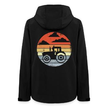 Vintage Trecker - Frauen Recycelte Softshelljacke von Stanley/Stella - Schwarz - Hinten - AI Model Female 172 light (172cm)