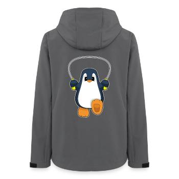 Pinguin Seilspringen Springseil Fitness - Frauen Recycelte Softshelljacke von Stanley/Stella - Anthrazit - Hinten - AI Model Female 172 light (172cm)