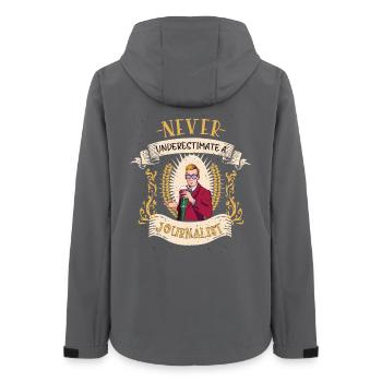 Journalist Journalismus Beruf lustiges Geschenk - Frauen Recycelte Softshelljacke von Stanley/Stella - Anthrazit - Hinten - AI Model Female 172 light (172cm)