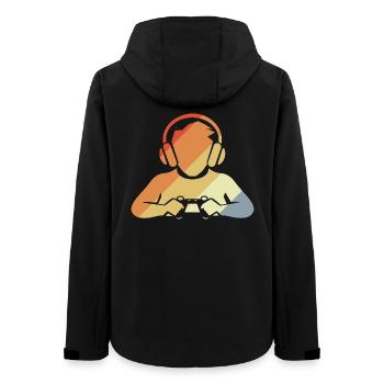Gamer Retro Look - Frauen Recycelte Softshelljacke von Stanley/Stella - Schwarz - Hinten - AI Model Female 172 light (172cm)