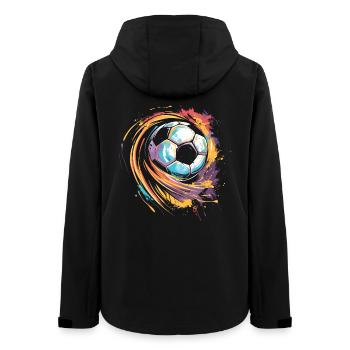 Fußball Streetart - Frauen Recycelte Softshelljacke von Stanley/Stella - Schwarz - Hinten - AI Model Female 172 light (172cm)