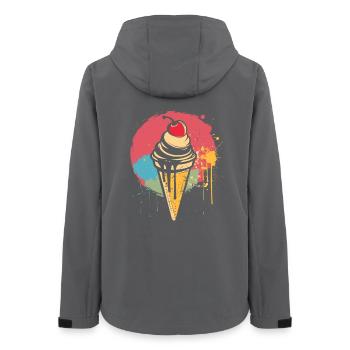 Ice cream cone graffiti - Women’s Recycled Softshell Jacket by Stanley/Stella - anthracite - Back - AI Model Female 172 light (172cm)
