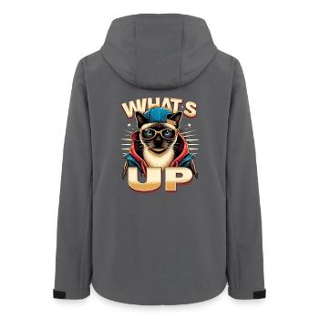 Siamkatze Whats Up Design - Frauen Recycelte Softshelljacke von Stanley/Stella - Anthrazit - Hinten - AI Model Female 172 light (172cm)