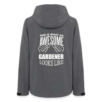 Gardening - Women’s Recycled Softshell Jacket by Stanley/Stella - anthracite - Back - AI Model Female 172 light (172cm)