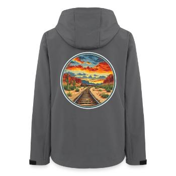 Chemin de fer - Veste softshell femme recyclée Stanley/Stella - charbon - Dos - AI Model Female 172 light (172cm)