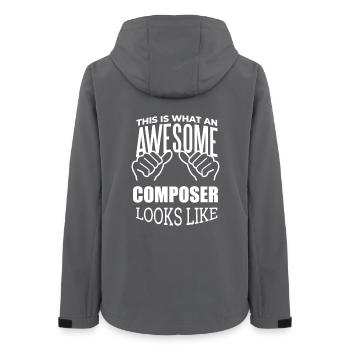 Compose - Women’s Recycled Softshell Jacket by Stanley/Stella - anthracite - Back - AI Model Female 172 light (172cm)