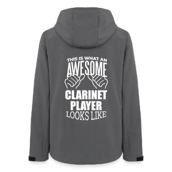 Clarinet - Women’s Recycled Softshell Jacket by Stanley/Stella - anthracite - Back - AI Model Female 172 light (172cm)