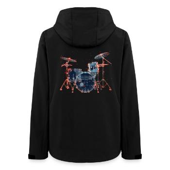 Drums Portrait - Women’s Recycled Softshell Jacket by Stanley/Stella - black - Back - AI Model Female 172 light (172cm)