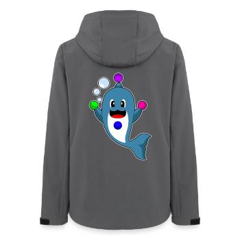 Delfin Jongleur Jonglieren - Frauen Recycelte Softshelljacke von Stanley/Stella - Anthrazit - Hinten - AI Model Female 172 light (172cm)