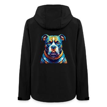 Bouledogue américain race coloré dessin animé Kawaii - Veste softshell femme recyclée Stanley/Stella - noir - Dos - AI Model Female 172 light (172cm)