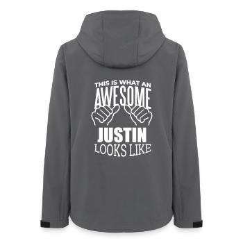 Justin - Women’s Recycled Softshell Jacket by Stanley/Stella - anthracite - Back - AI Model Female 172 light (172cm)