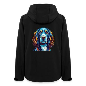 Field Spaniel Hunderasse Bunt Karikatur Kawaii - Frauen Recycelte Softshelljacke von Stanley/Stella - Schwarz - Hinten - AI Model Female 172 light (172cm)