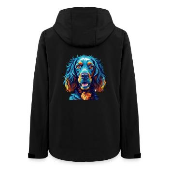 Irish Water Spaniel Dog Breed Cartoon Kawaii - Women’s Recycled Softshell Jacket by Stanley/Stella - black - Back - AI Model Female 172 light (172cm)