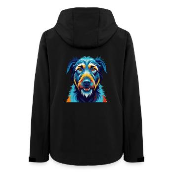 Irischer Wolfshund Hunderasse Bunte Karikatur Kawaii - Frauen Recycelte Softshelljacke von Stanley/Stella - Schwarz - Hinten - AI Model Female 172 light (172cm)