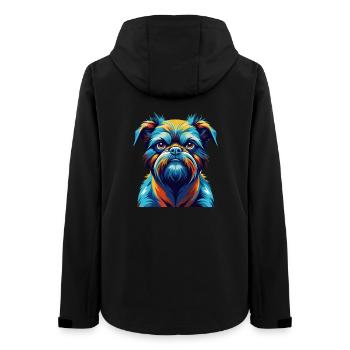 Griffon Bruxellois Hunderasse Karikatur Kawaii - Frauen Recycelte Softshelljacke von Stanley/Stella - Schwarz - Hinten - AI Model Female 172 light (172cm)