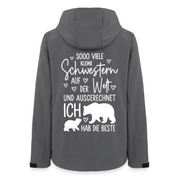 So viele Schwestern Eisbär Beste kleine Schwester - Frauen Recycelte Softshelljacke von Stanley/Stella - Anthrazit - Hinten - AI Model Female 172 light (172cm)