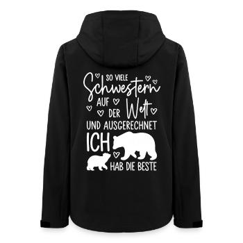 So viele Schwestern auf der Welt - Beste Schwester - Frauen Recycelte Softshelljacke von Stanley/Stella - Schwarz - Hinten - AI Model Female 172 light (172cm)