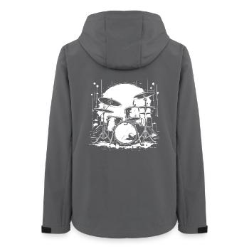 Trapset Sketch - Women’s Recycled Softshell Jacket by Stanley/Stella - anthracite - Back - AI Model Female 172 light (172cm)