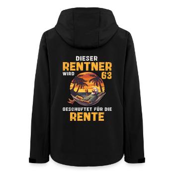 Drôle de retraité 63 anniversaire pension seniors disant - Veste softshell femme recyclée Stanley/Stella - noir - Dos - AI Model Female 172 light (172cm)
