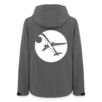 Aviator Drawing - Women’s Recycled Softshell Jacket by Stanley/Stella - anthracite - Back - AI Model Female 172 light (172cm)
