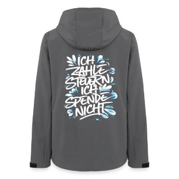 Ich zahle Steuern! ich spende nicht. - Frauen Recycelte Softshelljacke von Stanley/Stella - Anthrazit - Hinten - AI Model Female 172 light (172cm)