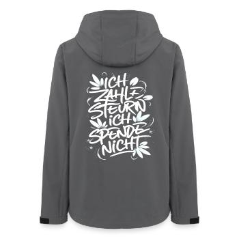 Ich zahle Steuern! ich spende nicht! - Frauen Recycelte Softshelljacke von Stanley/Stella - Anthrazit - Hinten - AI Model Female 172 light (172cm)