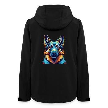 German Shepherd Dog Breed Colorful Cartoon Kawaii - Women’s Recycled Softshell Jacket by Stanley/Stella - black - Back - AI Model Female 172 light (172cm)