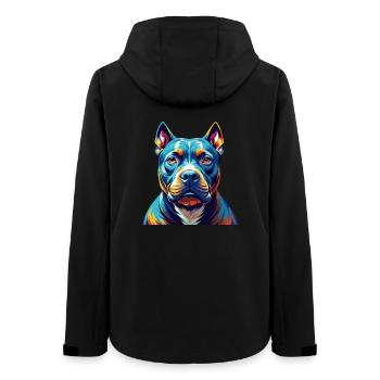 Pitbull Chien Race Coloré Dessin Animé Kawaii - Veste softshell femme recyclée Stanley/Stella - noir - Dos - AI Model Female 172 light (172cm)