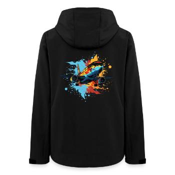 Airplane Graffiti - Women’s Recycled Softshell Jacket by Stanley/Stella - black - Back - AI Model Female 172 light (172cm)
