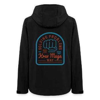 Solving problems the Krav Maga way - Frauen Recycelte Softshelljacke von Stanley/Stella - Schwarz - Hinten - AI Model Female 172 light (172cm)