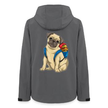 Élève de Pâques Pug - Veste softshell femme recyclée Stanley/Stella - charbon - Dos - AI Model Female 172 light (172cm)