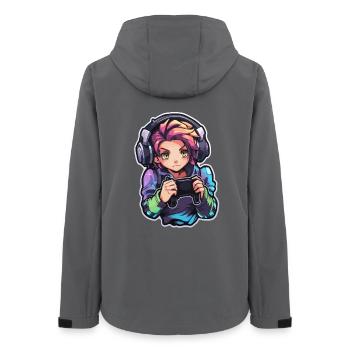 Gamer Anime Look - Veste softshell femme recyclée Stanley/Stella - charbon - Dos - AI Model Female 172 light (172cm)
