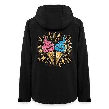 Ice Cream Cartoon Look - Women’s Recycled Softshell Jacket by Stanley/Stella - black - Back - AI Model Female 172 light (172cm)