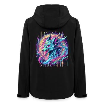 Psychedelische Fuchs Kopf Goa Kunst - Frauen Recycelte Softshelljacke von Stanley/Stella - Schwarz - Hinten - AI Model Female 172 light (172cm)