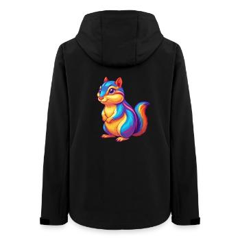 Chipmunk Bunte Kawaii Cartoon Figur Clipart - Frauen Recycelte Softshelljacke von Stanley/Stella - Schwarz - Hinten - AI Model Female 172 light (172cm)