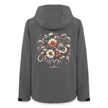 Elegant Floral Bouquet Art with Intricate Details - Women’s Recycled Softshell Jacket by Stanley/Stella - anthracite - Back - AI Model Female 172 light (172cm)