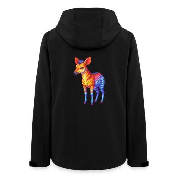 Okapi Colorful Kawaii Cartoon Character Clipart - Women’s Recycled Softshell Jacket by Stanley/Stella - black - Back - AI Model Female 172 light (172cm)
