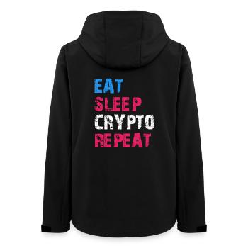 EAT SLEEP CRYPTO REPEAT - Women’s Recycled Softshell Jacket by Stanley/Stella - black - Back - AI Model Female 172 light (172cm)